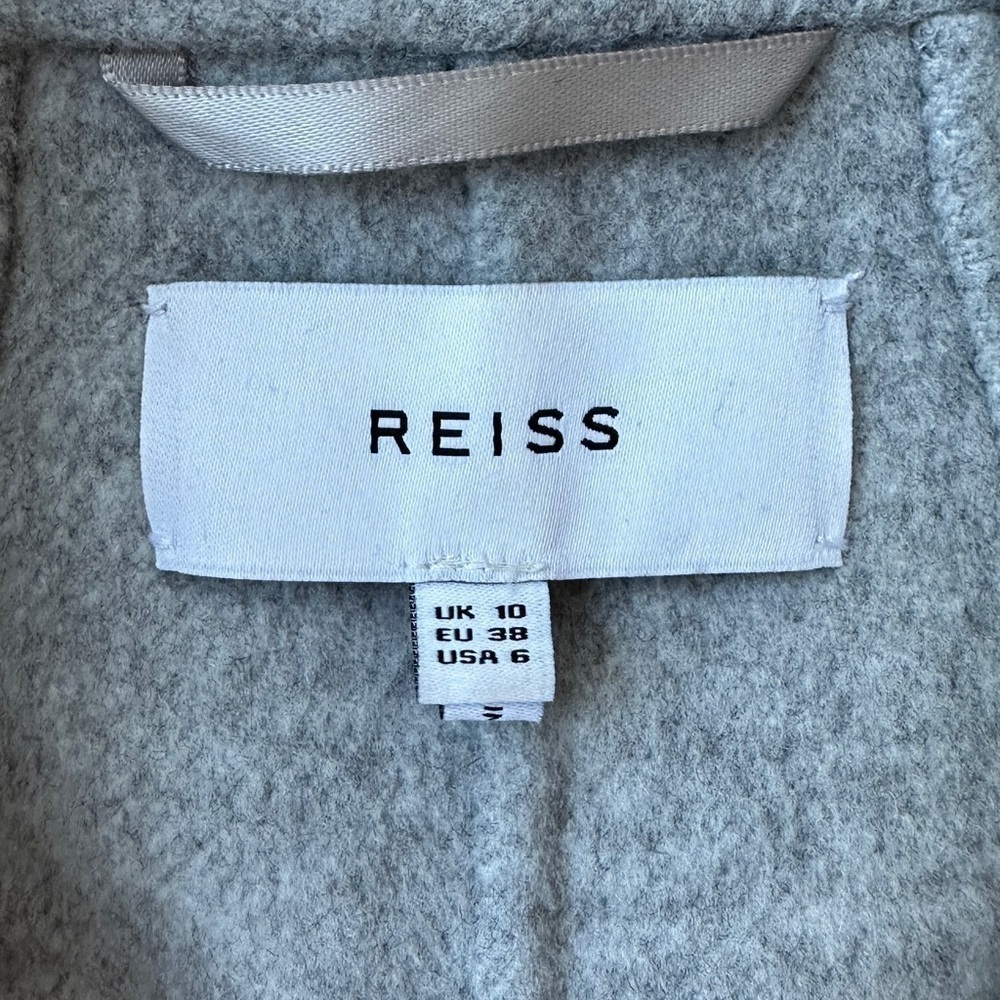 Reiss Millie Wool Blend Longline Overcoat, Grey, Size 6 - Picture 15 of 16